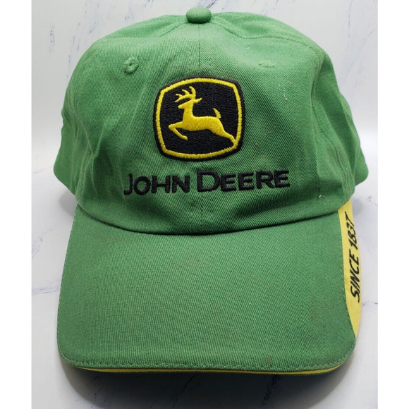 John Deere Since 1837 Hat Green Yellow Embroidered Adjustable - Picture 1 of 7